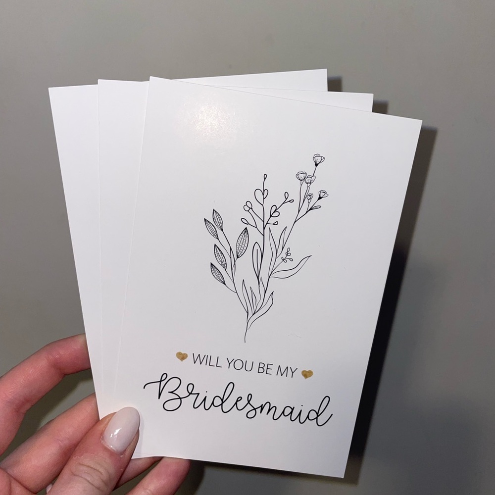 Elegant Bridesmaid Proposal Cards x3
